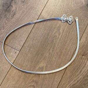 Silver Belt with Rhinestone Bow